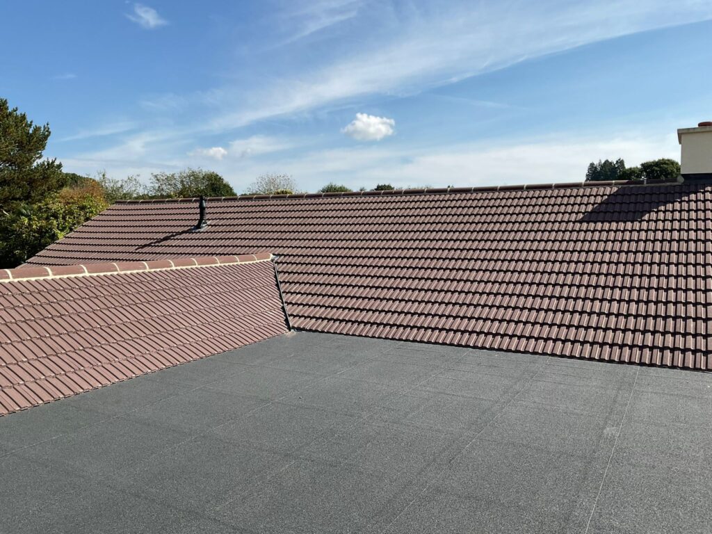 This is a photo of a roof which has just been repaired works carried out by TRP Roofing Withernsea